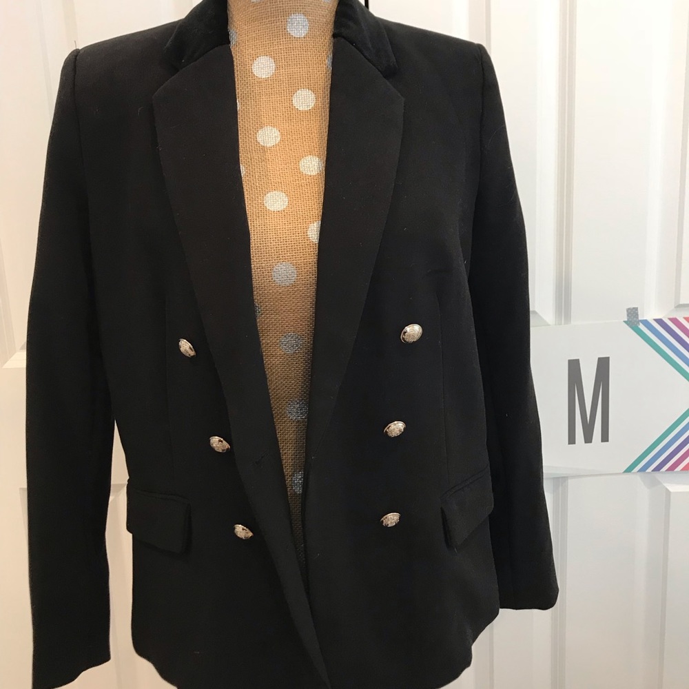 Black blazer with velvet collar- medium JcPenny